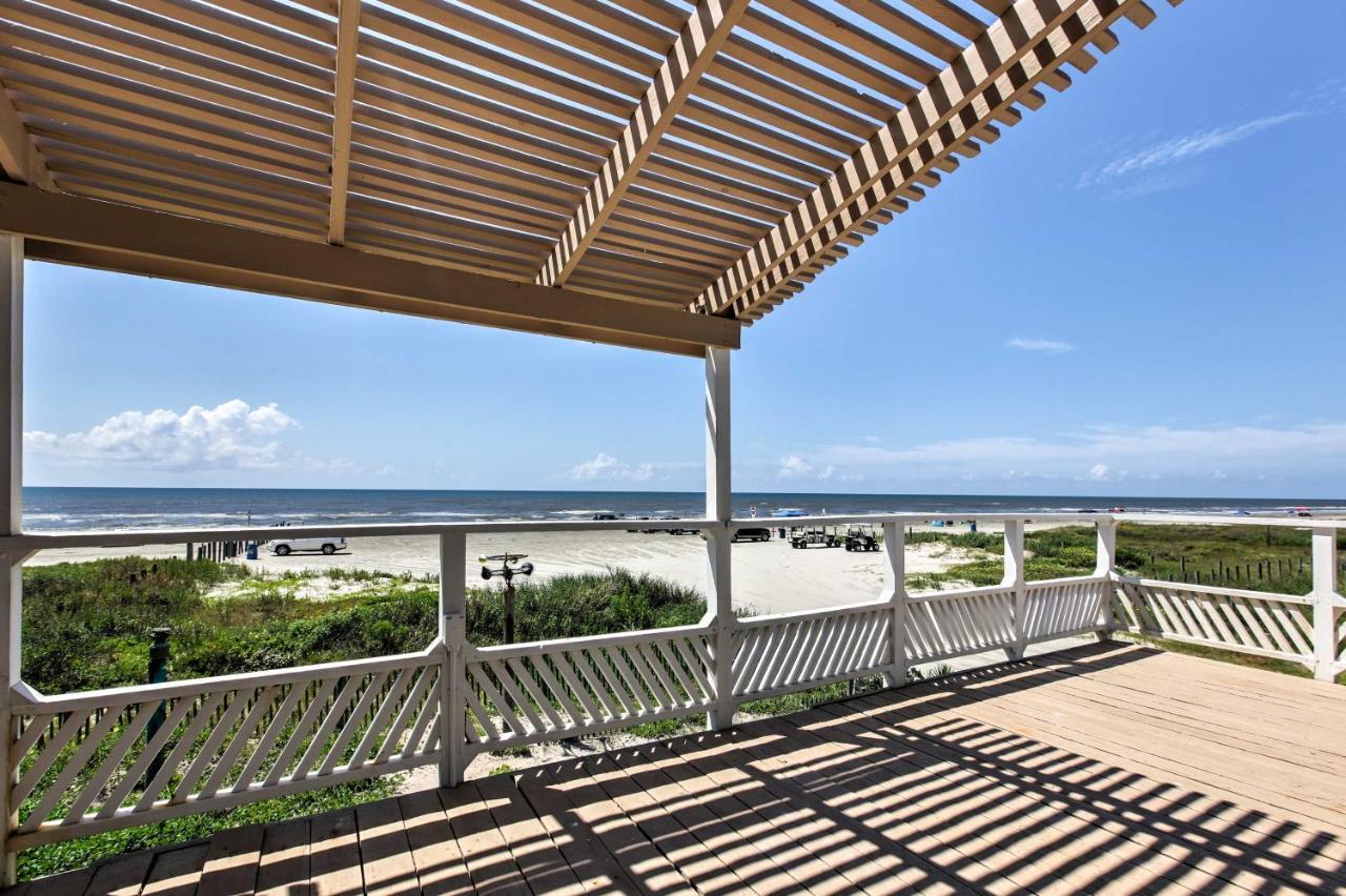 Galveston Beachfront House With Deck And Ocean Views! ภายนอก รูปภาพ